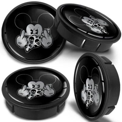 4 x hub cap 60 mm wheel cap hub caps wheel cover hubcaps black - Image 1 of 4
