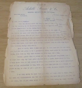 Vintage 1921 signierter Brief an Leandro Campanari ~ Achille Starace ~ Enrico Caruso TOD ~ - Bild 1 von 10