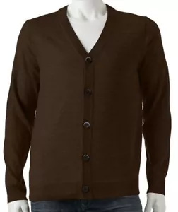 New Apt 9 Men's V-Neck Cardigan Sweater Brown Long Sleeves Big & Tall Sizes NWT - Picture 1 of 2