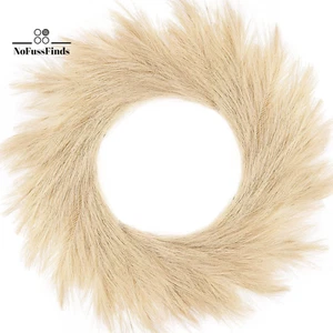 Artificial Pampas Grass Wreath, 26" Faux Pampas Grass Decor for Home Boho Fall D - Picture 1 of 10