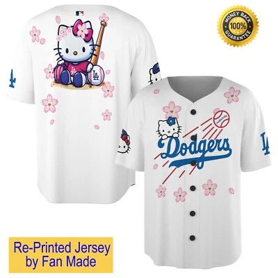 *Especial* Dodgers x Hello Cat Cherry Blossom Béisbol Personalizado J.sey Sorteo 2025 Foto 1 de 4