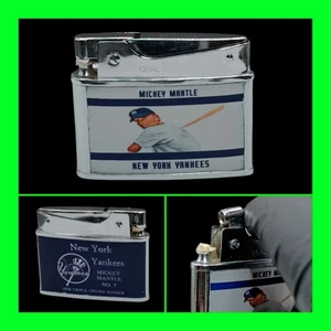 Vintage Mickey Mantle 1956 Triple Crown Yankees Baseball Flat Ad Lighter UNFIRED - Bild 1 von 9