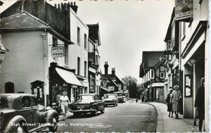 REAL PHOTO POSTCARD OF THE HIGH STREET, HURSTPIERPOINT, (NEAR BRIGHTON), SUSSEX - Picture 1 of 2