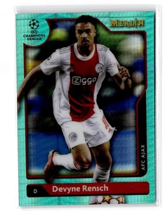 2021-22 Merlin Chrome UEFA Champions Devyne Rensch #63 Aqua Prism Refractor - Imagen 1 de 2