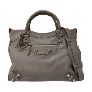 BALENCIAGA The Velo Grey Calfskin Leather Two Way Bag - Picture 1 of 22