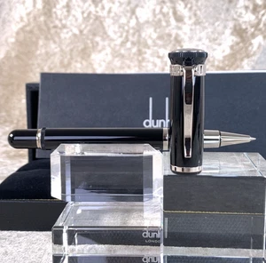 Alfred Dunhill Rollerball Pen Sentryman Black Resin Silver Trim w/Case & Papers - Picture 1 of 19