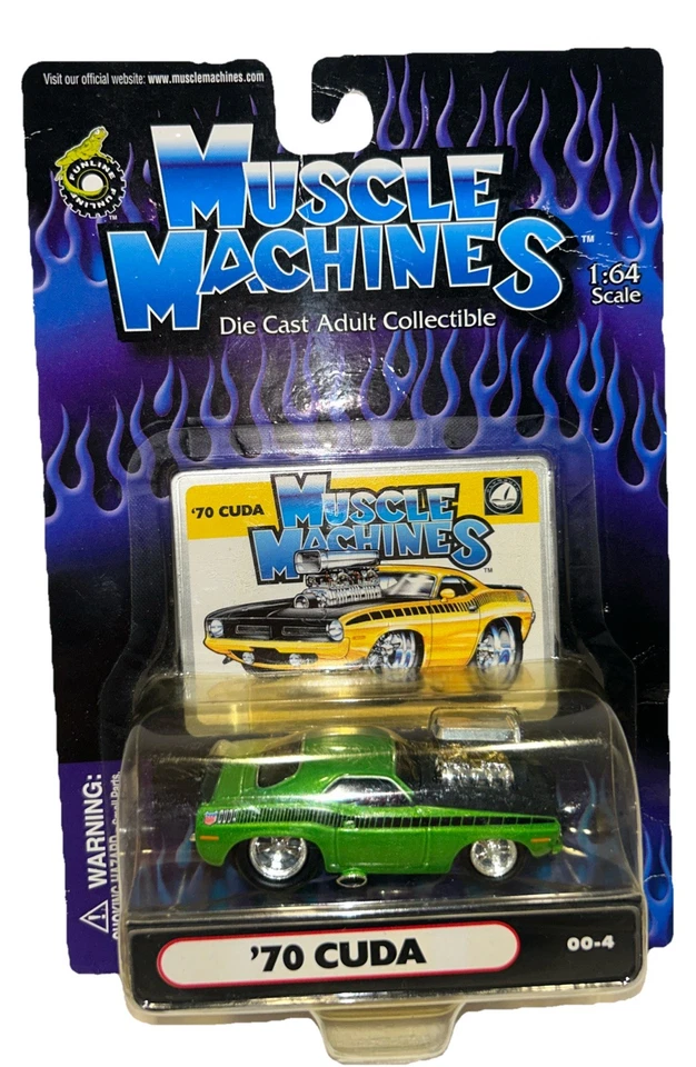 Nuevas máquinas musculares fundidas a presión 1:64 Plymouth Green '70 CUDA # 00-4 raras** Foto 1 de 4