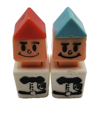 Комплект из 2 - винтажный 1974 Playskool квадрат маленький людей Mcdonald's менеджер/сервер - Изображение 1 из 4