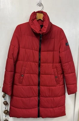 Ladies Trespass TP50 Red Long Puffa Coat Size M Medium - Image 1 of 4