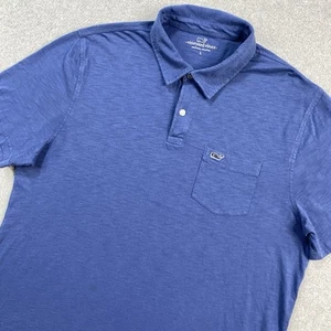 Vineyard Vines Polo Shirt Mens Large Blue Cotton Pocket Preppy Whale Golf Casual - Picture 1 of 10
