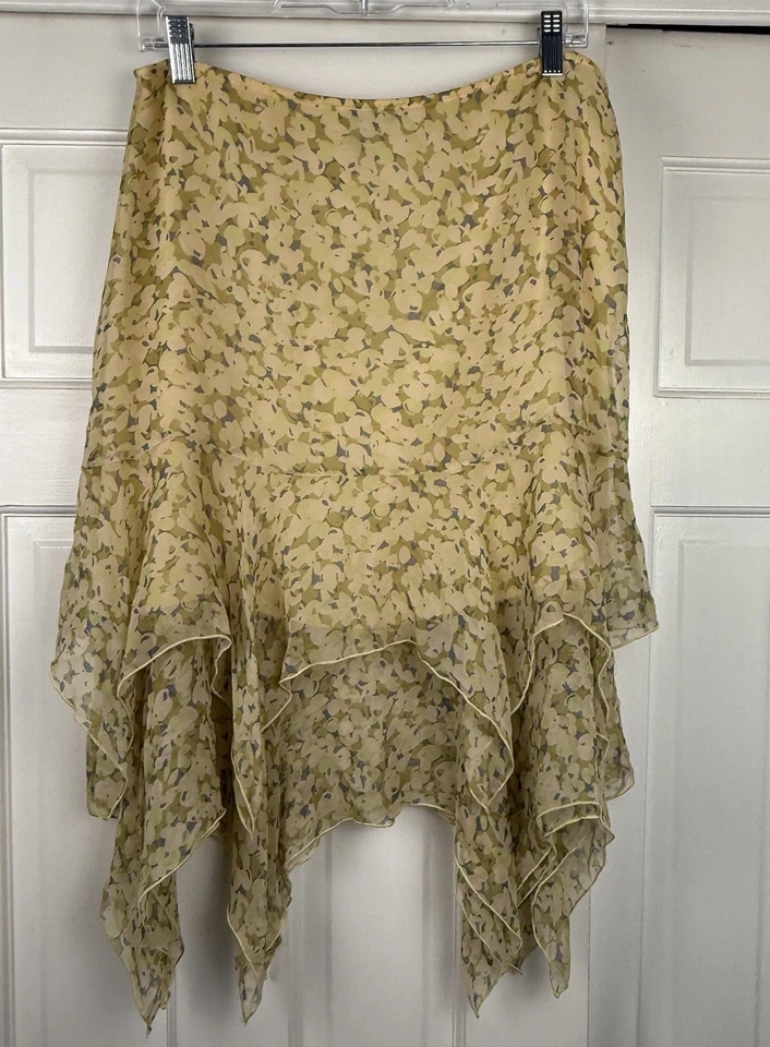 VTG Bloomingdales Silk Handkerchief Skirt Size 12 Ethereal Fairycore Pastels - Image 1 of 4