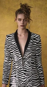 NEW Sass & Bide Never Explain Sequin Animal Print Jacket AU/UK Size 8 BNWT - Picture 1 of 8