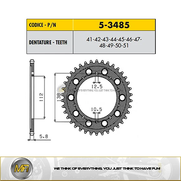 YAMAHA YZF R6 600 1999 2000 2001 2002 CORONA EN ERGAL 520 44 DIENTES Foto 1 de 1