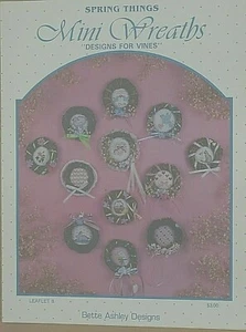 American Mini Wreaths Designs Vines Cross Stitch Spring Things Bette Ashley - Picture 1 of 1