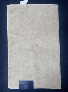 Brooks Brothers Zoe Flint Bath Rug Reversible Beige Color 20” X 32” 100% Cotton - Picture 1 of 5