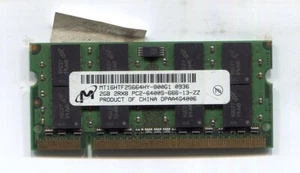 Micron MT16HTF25664HY-800G1 2GB PC2-6400 DDR2-800 200-Pin Laptop RAM - Picture 1 of 1