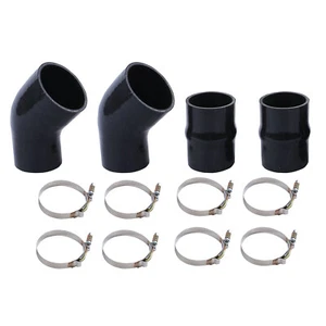 Silicone Intercooler Boot Hose w/Clamp Kit For 94-02 Dodge Ram Pickup 5.9L Black - Picture 1 of 7