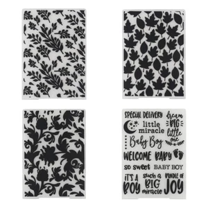 Carpeta en relieve de fondo con hojas de flores 2D para hacer tarjetas de álbum de recortes - Imagen 1 de 14