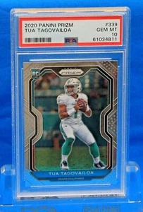 Panini Prizm # 339 2020 Tua Tagovailoa RC PSA 10 gemas MT #61034811 Miami Dolphins - Imagen 1 de 2