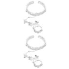  2pcs finger ring bracelet linked finger bracelet butterfly bracelet jewelry