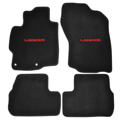 Fits 08-17 Mitsubishi Lancer Sedan Black Nylon Floor Mats Carpet Front Rear 4PCS Foto 1 de 2