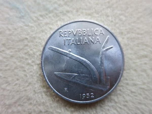 ITALY Republic 10 lire 1952 BU UNC Aluminum Wheat Plow Agriculture - Picture 1 of 2