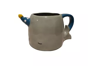 WHALE HELLO THERE - Grey Whale Coffee Tea Mug With Polka-Dot Party Hat - Picture 1 of 5