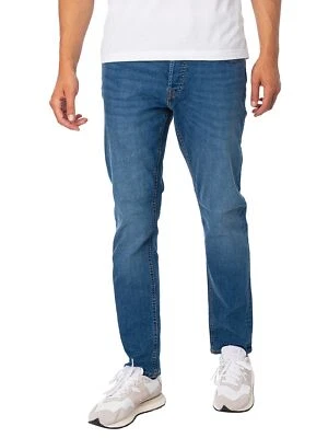 Jack & Jones de los hombres Vaqueros ajustados Glenn Original 223, Azul - Imagen 1 de 4