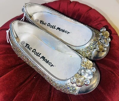 The Doll Maker Toddler Girls Gold Silver Sparkly Gem Dress Shoes Size 9 New - Image 1 of 3