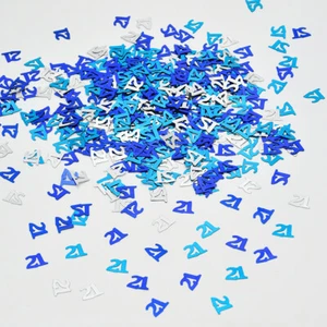 Birthday Confetti Party Table Blue Silver 21st Decoration Age Sprinkles Scatter - Picture 1 of 12