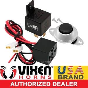 4-PIN HORN RELAY 30A/12V W/PRE-WIRED QUICK CONNECT PLUG/SOCKET & BUTTON VXK7802 - Picture 1 of 8