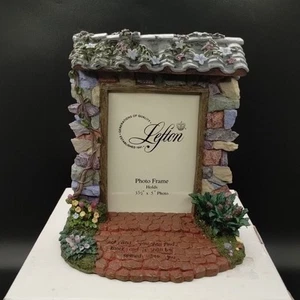 Vtg Geo Z Lefton Passages Picture Frame Resin Faux Stone Floral 3.5"X 5" Photo - Picture 1 of 21