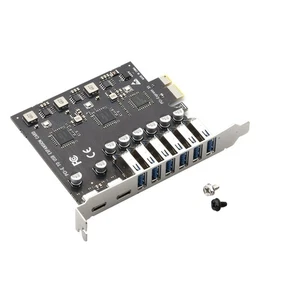 Expansion Card PCIE to 8 Port USB 3.2 Gen1 Controller Type C 5Gbps Converter - Zdjęcie 1 z 8