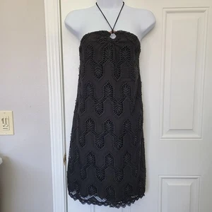 Mini Vestido House Of Harlow 1960 Revolve Negro Crochet Encaje Halter Mediano - Imagen 1 de 14