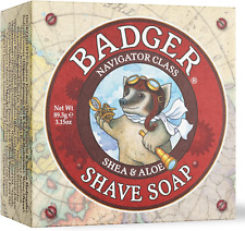 Badger - Shaving Soap Puck, Aloe Vera & Coconut Oil with Bergamot Essential Oil,