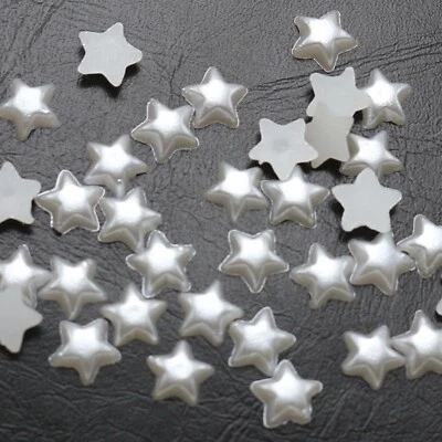 500 contas acrílicas meia pérola pequena estrela flatback 6mm sem furo scrapbook artesanato - Imagem 1 de 4