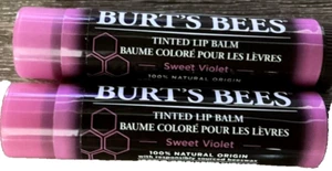 2 X BURT’S BEES TINTED LIP BALM Sweet Violet - Picture 1 of 4