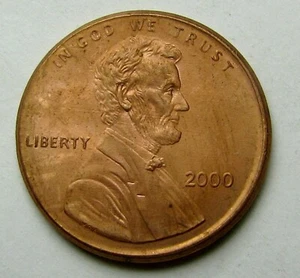 2000 Lincoln Cent 1c Error Type 2 Rev Wide Am Proof Rev Broadstruck Uncirculated - Picture 1 of 6