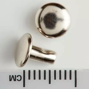 Double Cap Rivets Small Nickel Plated Steel 100 Pack 1371-12 by Tandy Leather - Picture 1 of 1