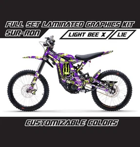 SUR RON LIGHT BEE X Violet Fluo Lime Sticker Bomb Decals Stickers Graphics Kit - Picture 1 of 2