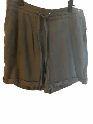 NWT Per  Se Womens Size Large Linen Blend Green Drawstring Pockets Cuffed Shorts - Image 1 of 4
