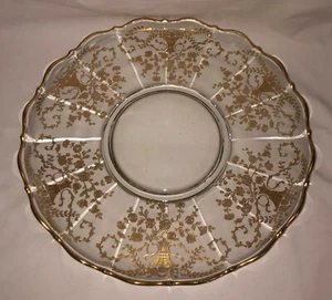 Cambridge PORTIA CRYSTAL W/GOLD ENCRUSTED 14" TORTE PLATE #3900/166 - Picture 1 of 2