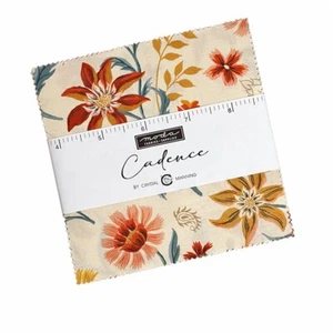 Charm Pack "Cadence" Blumen Blätter Patchwork Stoff Moda, 42 Scraps à 12,7cm - Bild 1 von 3