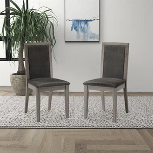 Set of 2 Wood Dining Chair Upholstered Kitchen Dining Room Chair Side Chairs - Picture 1 of 9