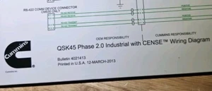 CUMMINS QSK45 PHASE 2.0 INDUSTRIAL WITH CENSE SCHALTPLAN Bulletin 4021413 - Bild 1 von 3