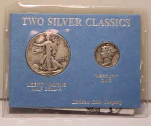 1943, 1945 Classic Coin Set 10c-50c in Littleton Case - Picture 1 of 3