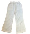 Sincerely Jules Ladies Wide Leg 100% Cotton Pants Sz S WithWide Waistband Cream