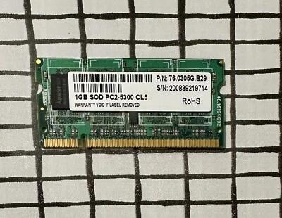 Memoria RAM 1gb SOD PC2-5300 CL5 Apacer - Immagine 1 di 2