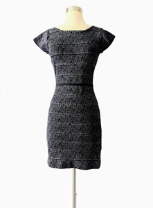 LA CITE Bandage Dress NWT Black Gray Body Con Stretch Long Zipper SMALL - Picture 1 of 9