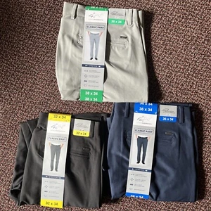 PANTALONI CLASSICI GREG NORMAN PERFORMANCE STRETCH (VARI) VERDE.NERO.GRIGIO.BLU NUOVI CON ETICHETTE - Foto 1 di 14